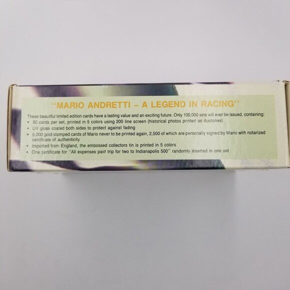 Vintage Hi-Tech Mario Andretti Legend Racing Card Set Limited Ed Tin New - Picture 4 of 7